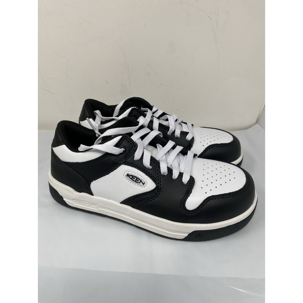 Keen Utility Womens Overton CT Star White/Black Leather Work Shoes Size 7.5